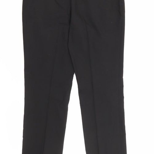 Marks and Spencer Girls Black  Polyester Carrot Trousers Size 16 Years L28 in Regular Zip