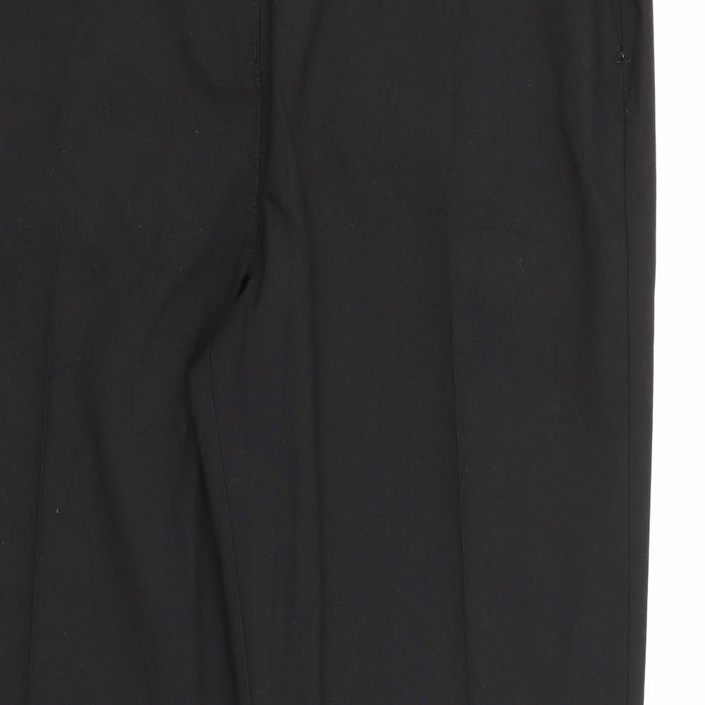 Marks and Spencer Girls Black  Polyester Carrot Trousers Size 16 Years L28 in Regular Zip