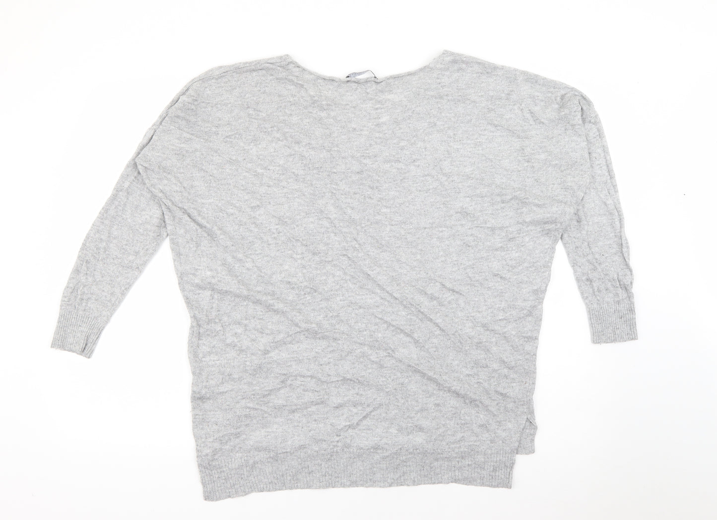 Primark Womens Grey V-Neck  Viscose Pullover Jumper Size S
