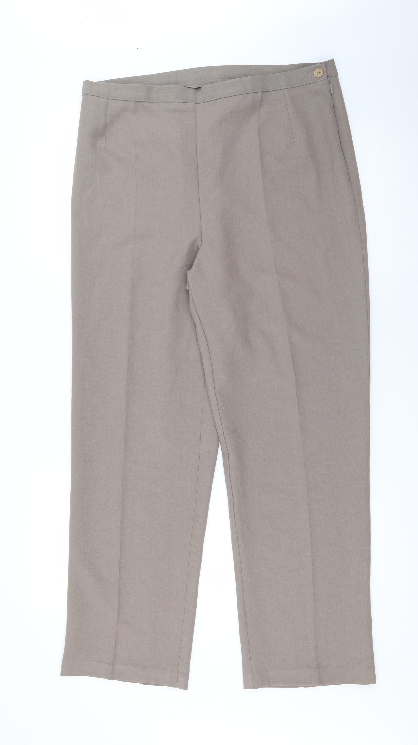 Seperates Womens Brown  Polyester Carrot Trousers Size 14 L28 in Regular Zip