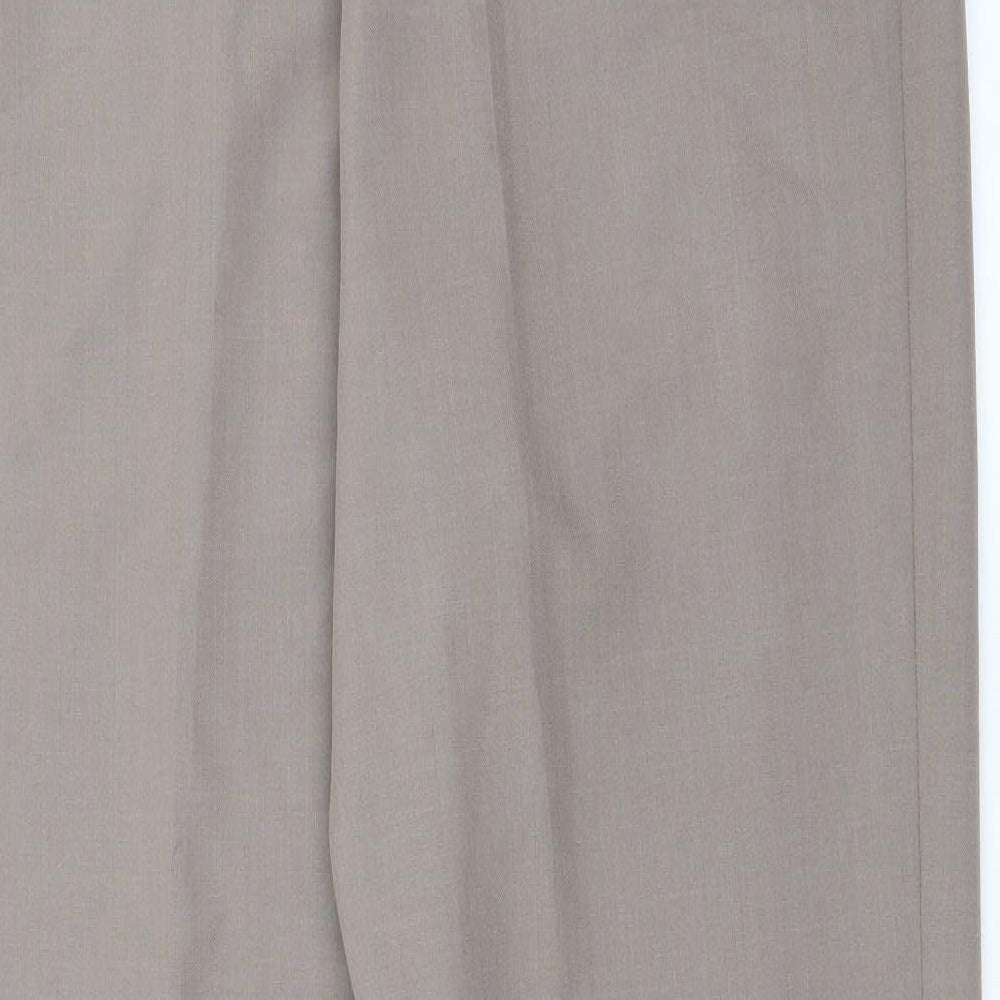 Seperates Womens Brown  Polyester Carrot Trousers Size 14 L28 in Regular Zip
