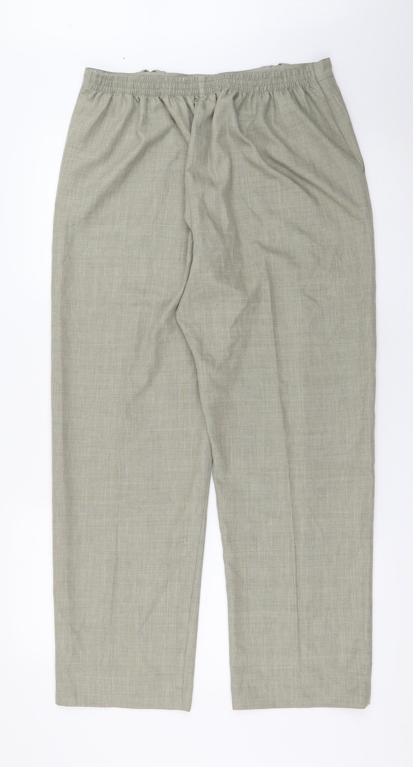 Classics Womens Green  Polyester Carrot Trousers Size 14 L26 in Regular