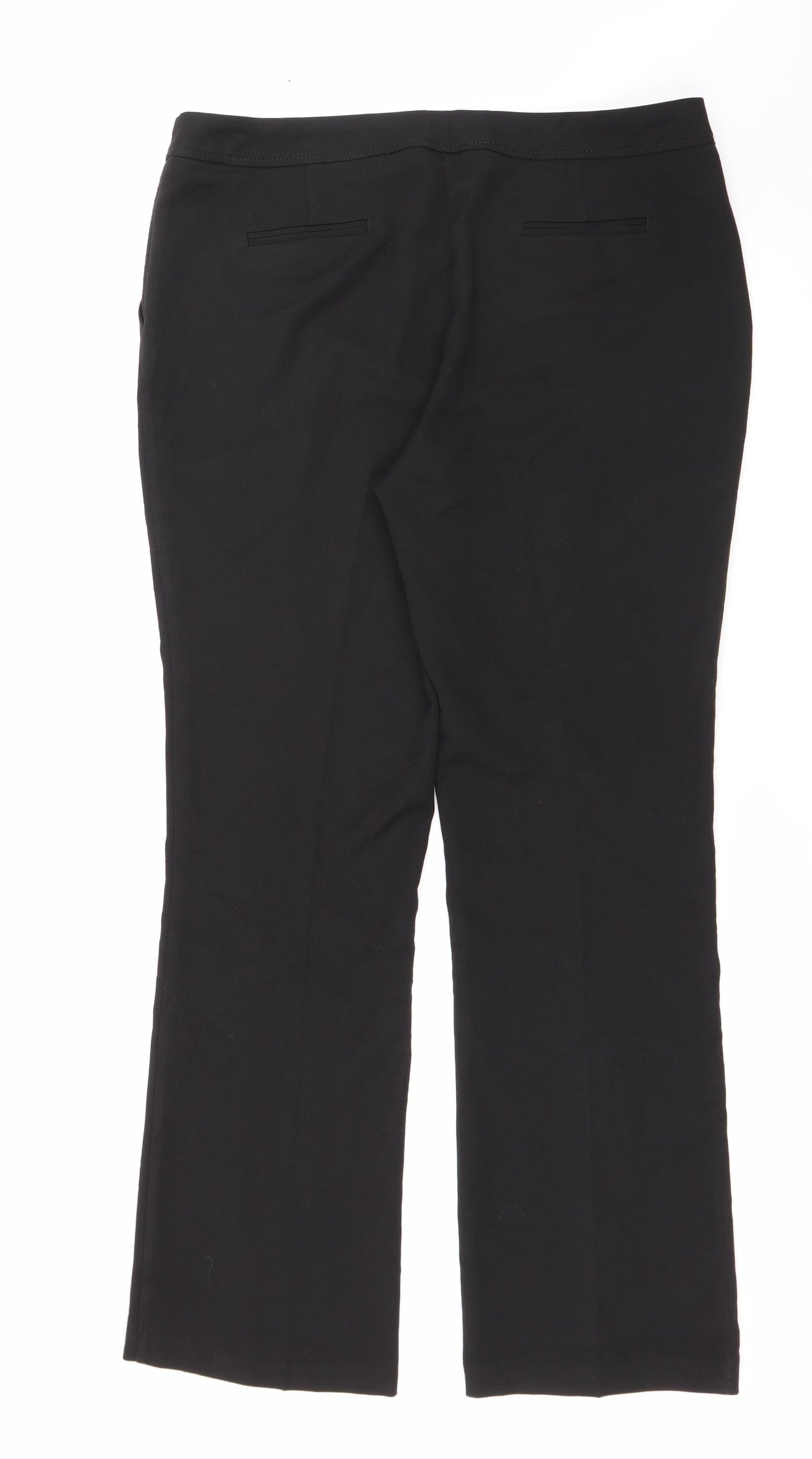 F&F Womens Black  Polyester Trousers  Size 16 L31.5 in Regular Zip