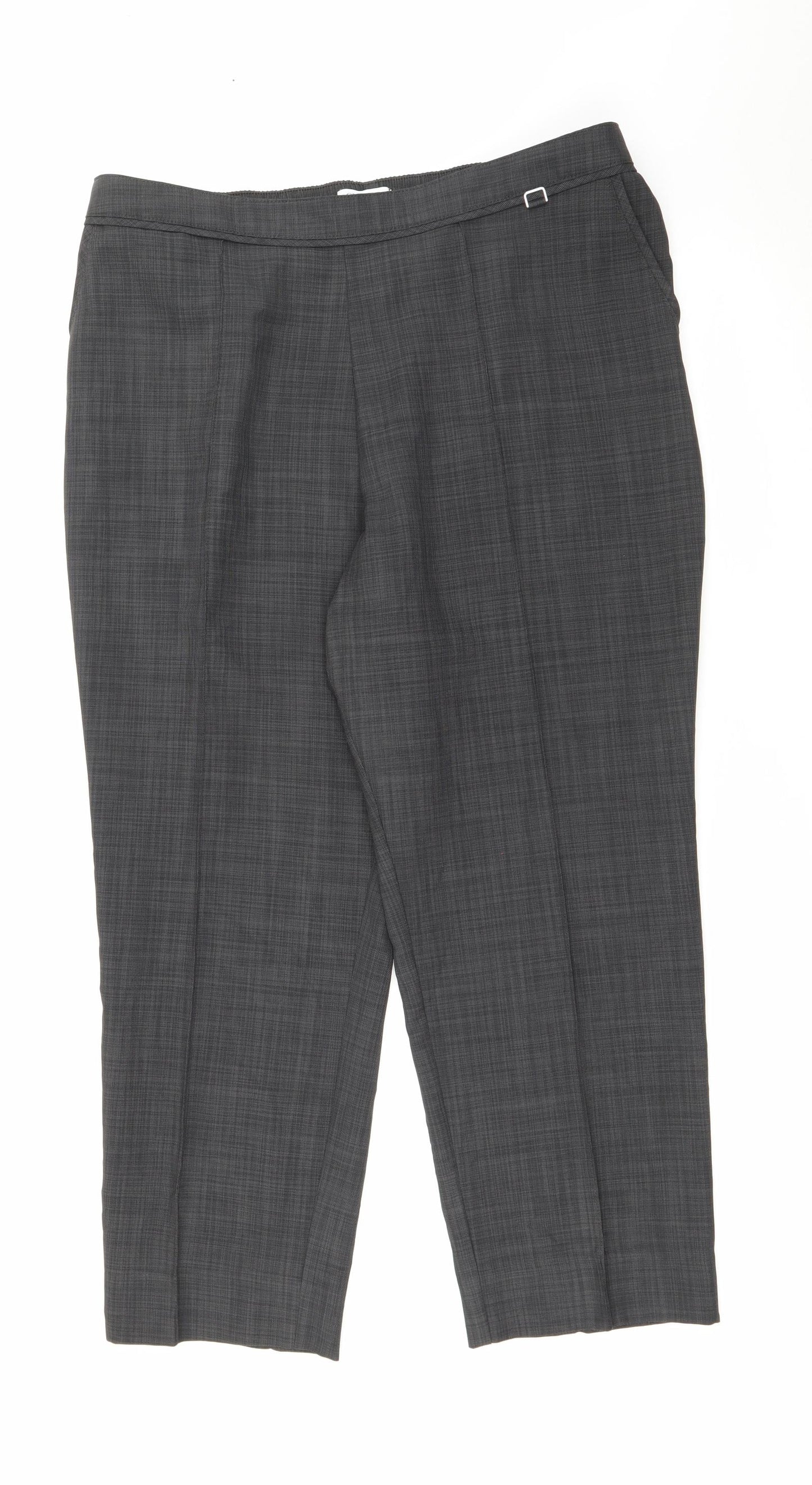 Marks and Spencer Womens Grey  Polyester Carrot Trousers Size 16 L25 in Regular