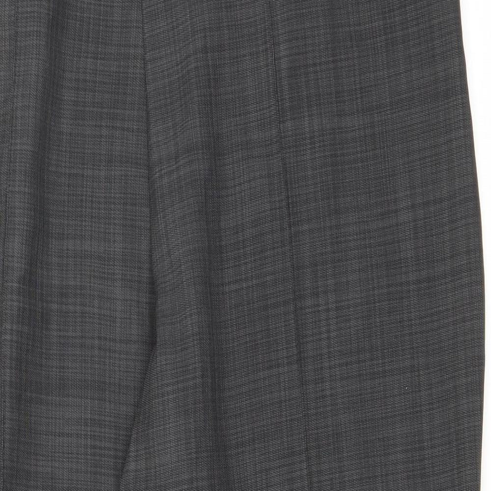 Marks and Spencer Womens Grey  Polyester Carrot Trousers Size 16 L25 in Regular