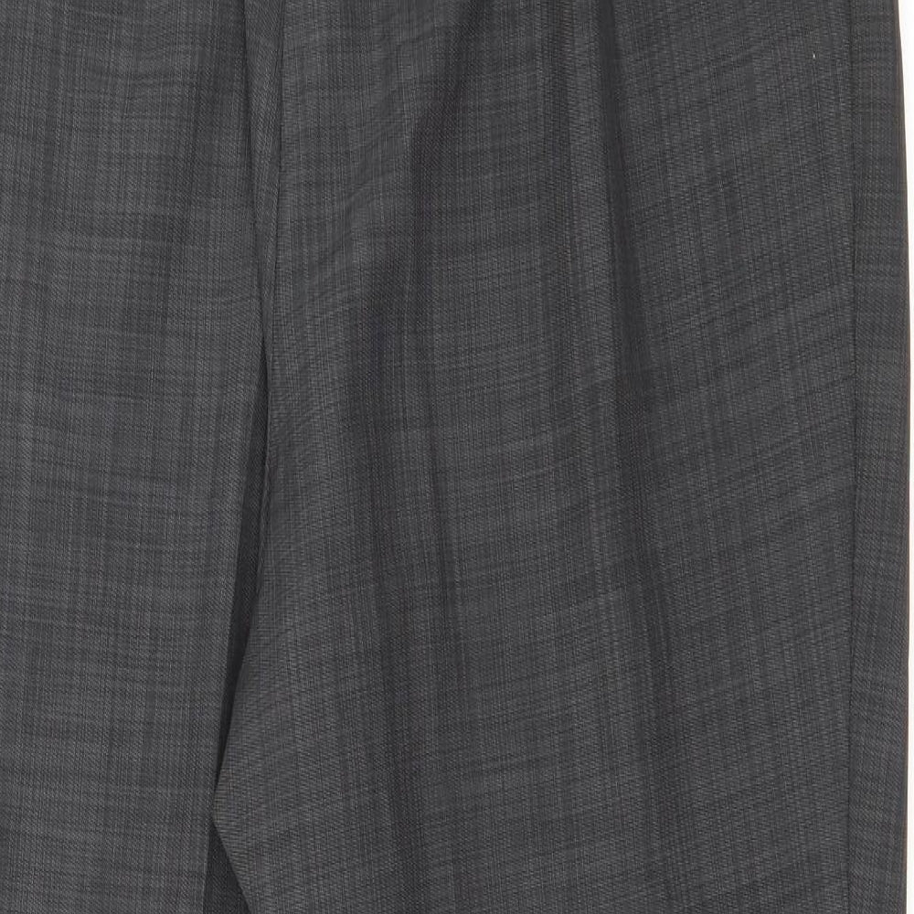 Marks and Spencer Womens Grey  Polyester Carrot Trousers Size 16 L25 in Regular