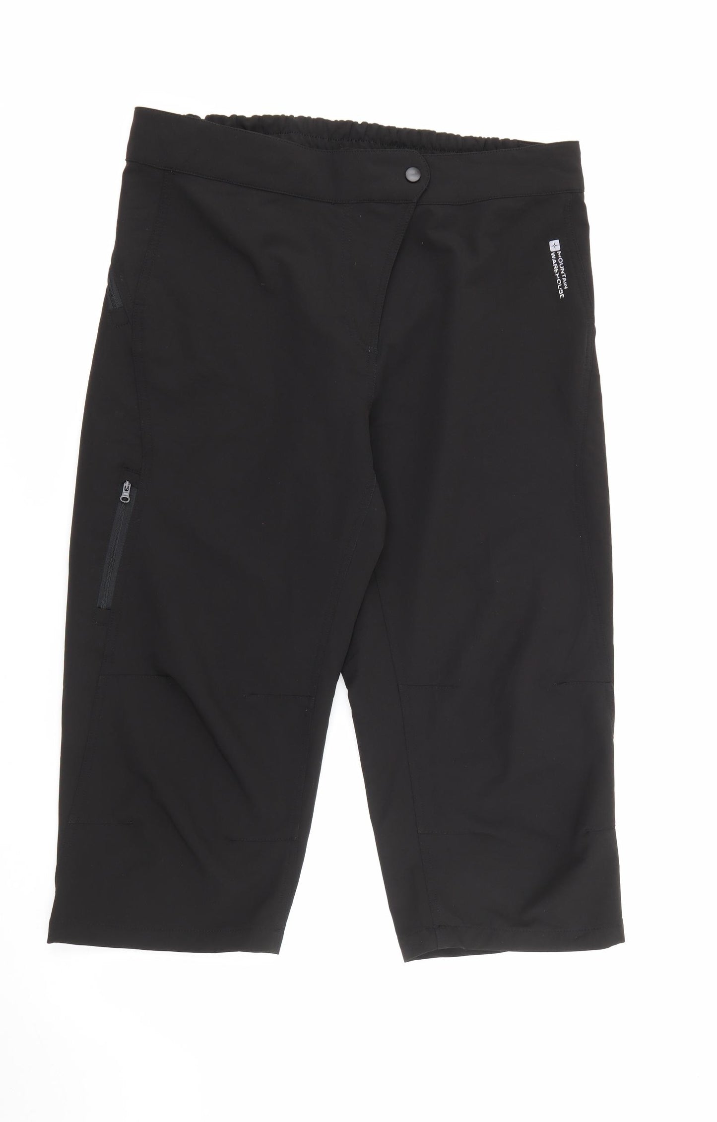 Mountain Warehouse Womens Black  Polyester Sweat Shorts Size 16 L19 in Regular Zip