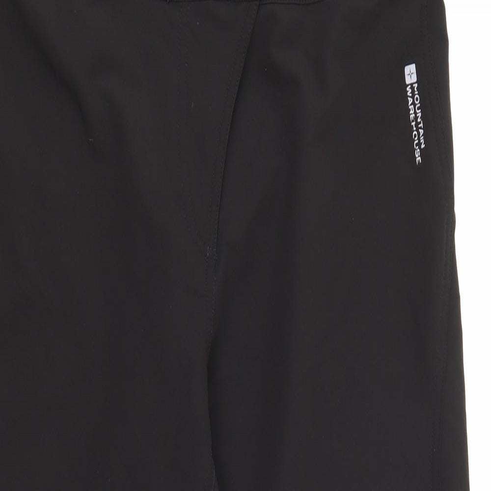 Mountain Warehouse Womens Black  Polyester Sweat Shorts Size 16 L19 in Regular Zip
