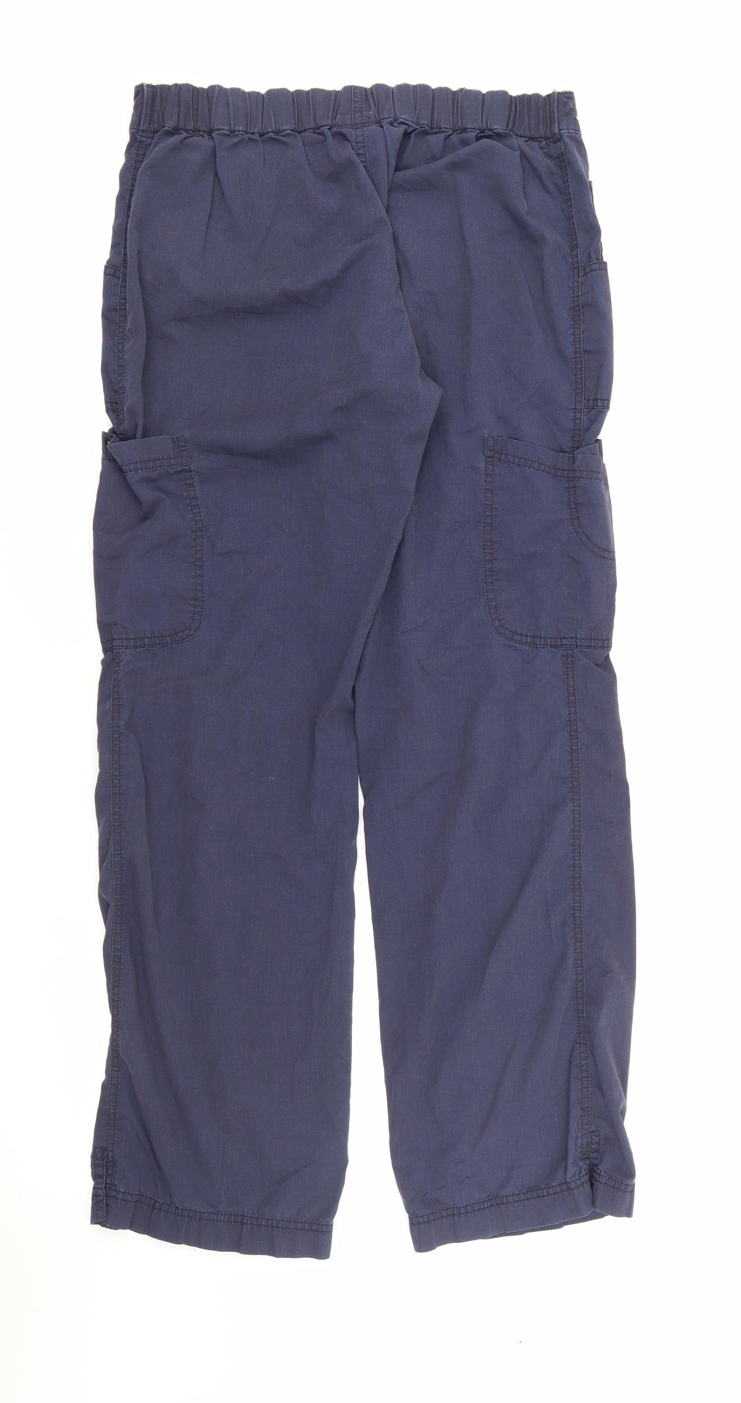 Koi Womens Blue  Cotton Cargo Trousers Size M L29 in Regular Zip