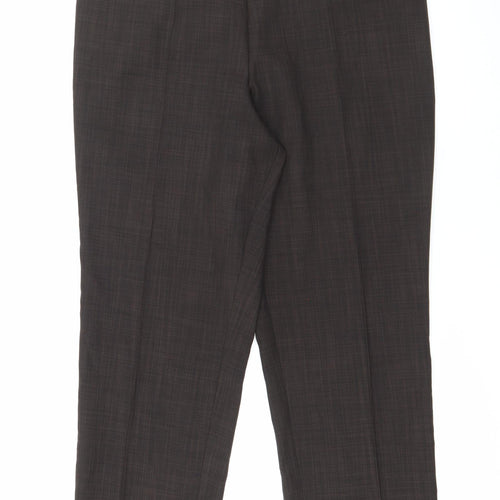 Classic Womens Brown  Polyester Carrot Trousers Size 14 L26 in Regular
