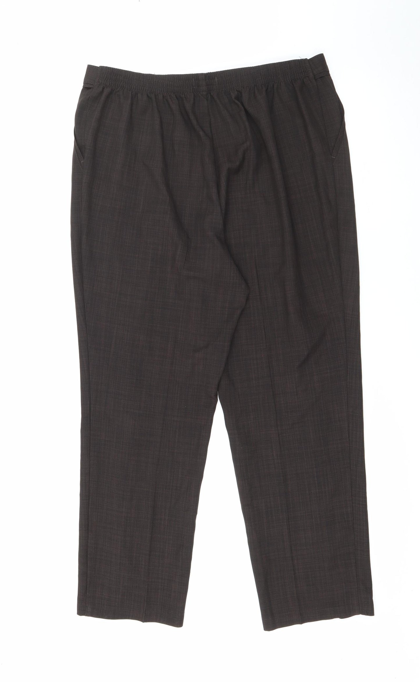 Classic Womens Brown  Polyester Carrot Trousers Size 14 L26 in Regular