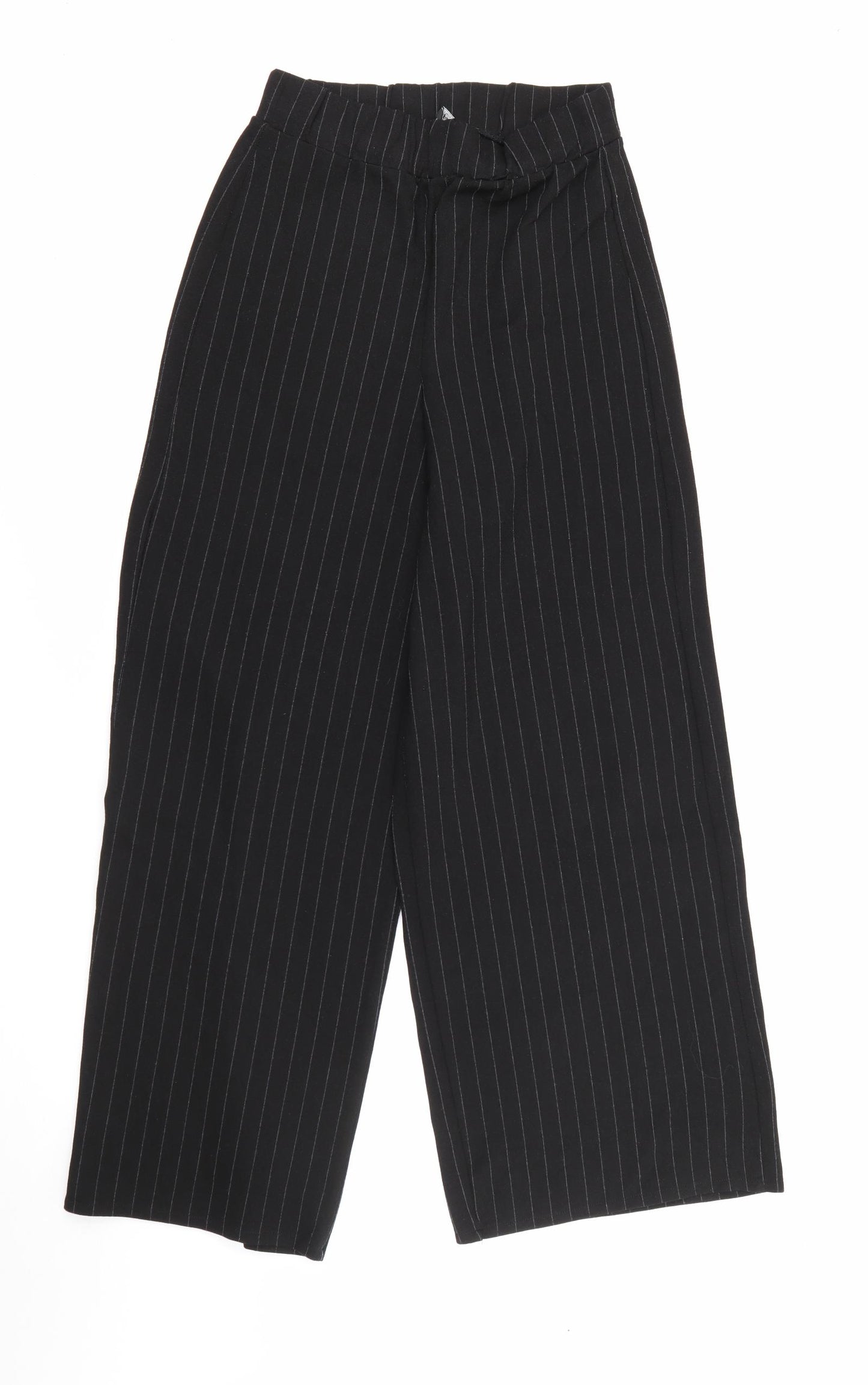 Zara Womens Black Striped Polyester Sweatpants Trousers Size M L28 in Regular