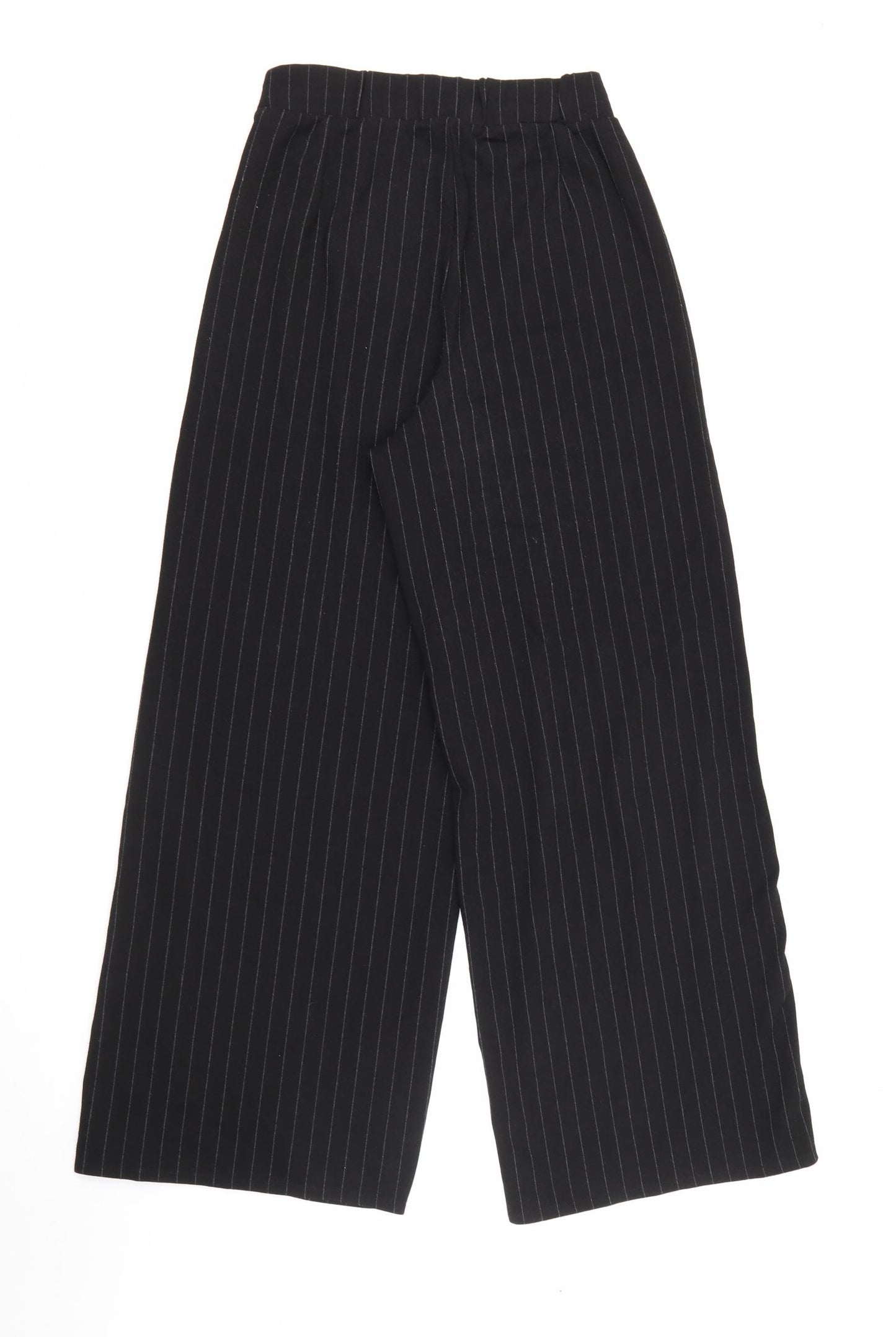 Zara Womens Black Striped Polyester Sweatpants Trousers Size M L28 in Regular