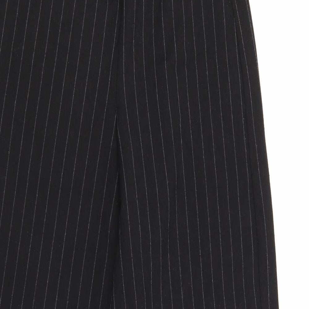 Zara Womens Black Striped Polyester Sweatpants Trousers Size M L28 in Regular