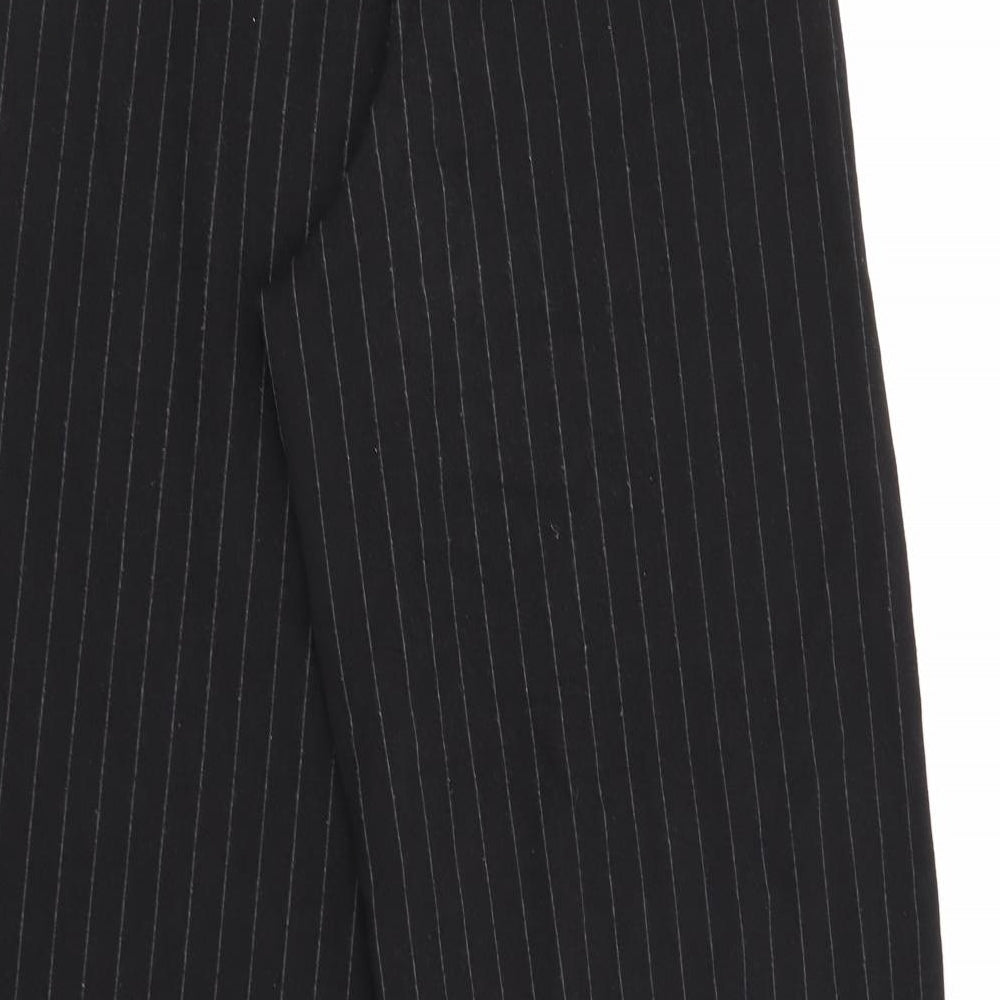 Zara Womens Black Striped Polyester Sweatpants Trousers Size M L28 in Regular