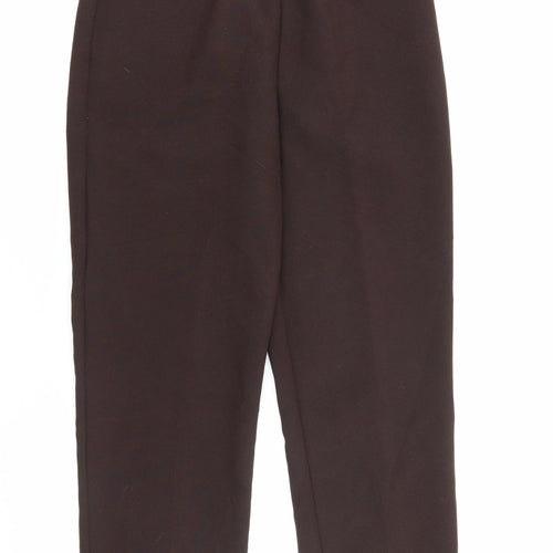 Preworn Womens Brown  Polyester Carrot Trousers Size 10 L26 in Regular