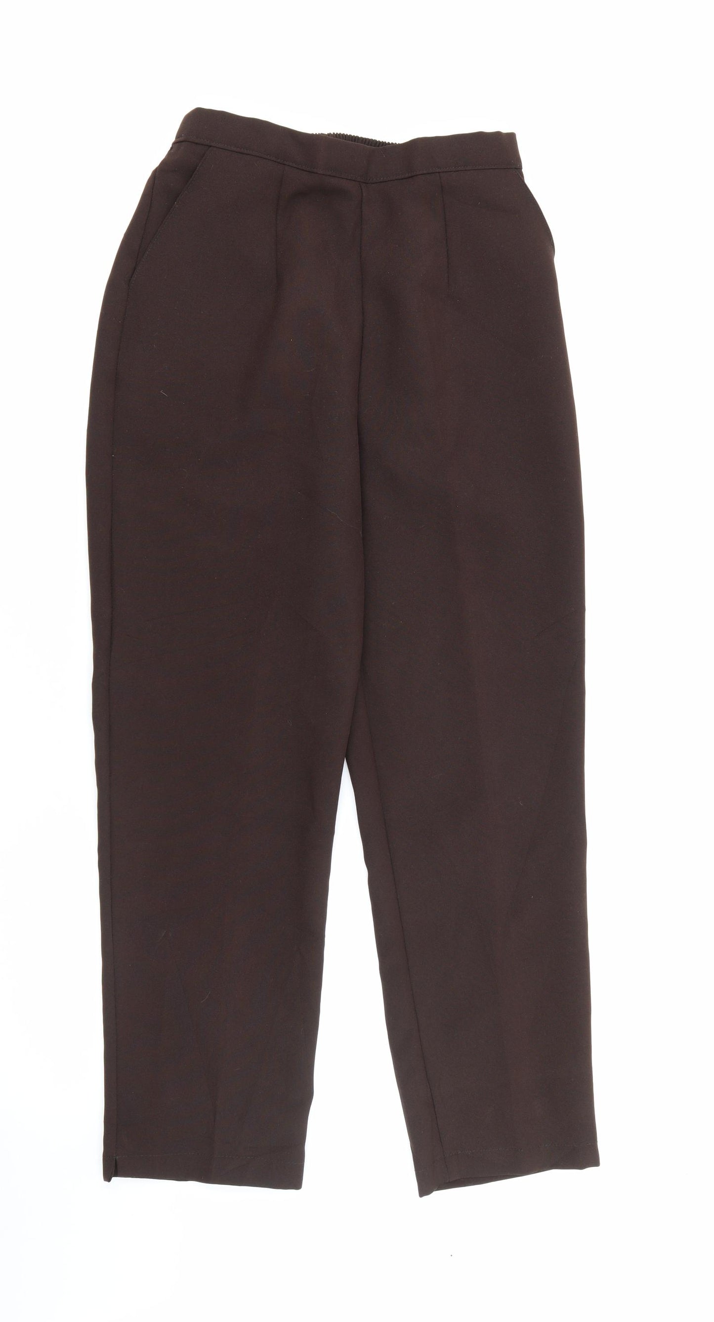 Preworn Womens Brown  Polyester Carrot Trousers Size 10 L26 in Regular