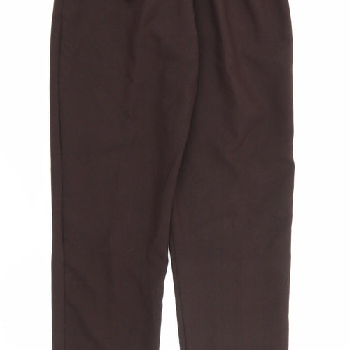 Preworn Womens Brown  Polyester Carrot Trousers Size 10 L26 in Regular