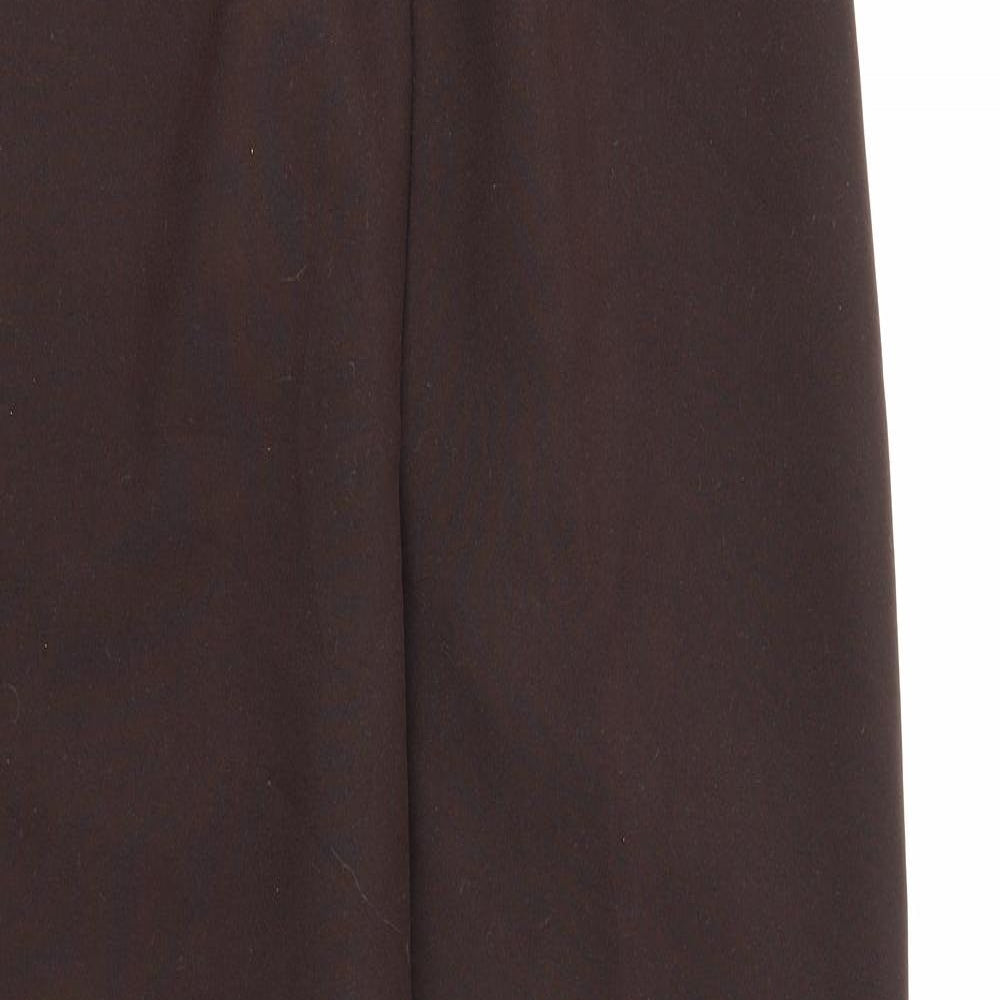 Preworn Womens Brown  Polyester Carrot Trousers Size 10 L26 in Regular