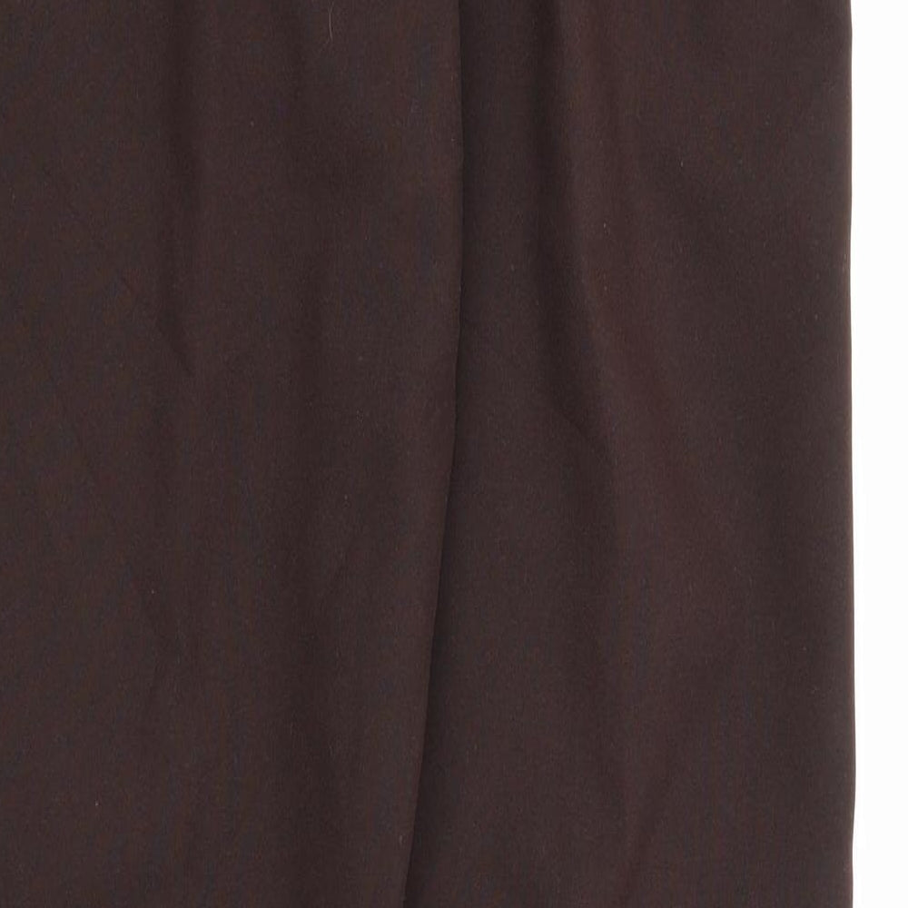 Preworn Womens Brown  Polyester Carrot Trousers Size 10 L26 in Regular