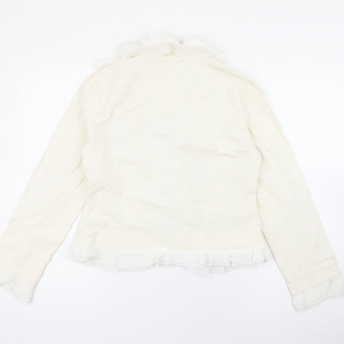 Silkland Womens Ivory   Jacket  Size 6  Hook & Eye