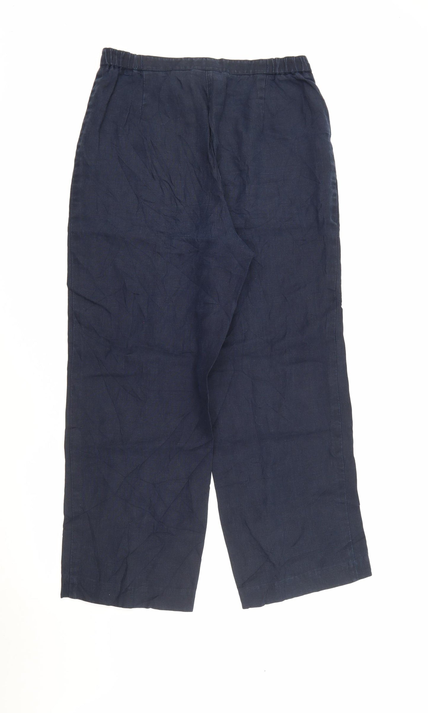 Liz Claiborne Womens Blue  Linen Trousers  Size 8 L27 in Regular Zip