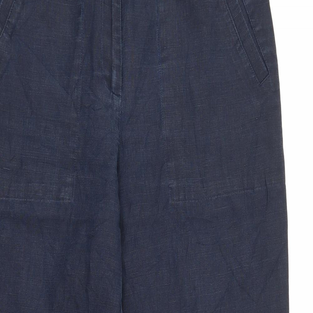 Liz Claiborne Womens Blue  Linen Trousers  Size 8 L27 in Regular Zip