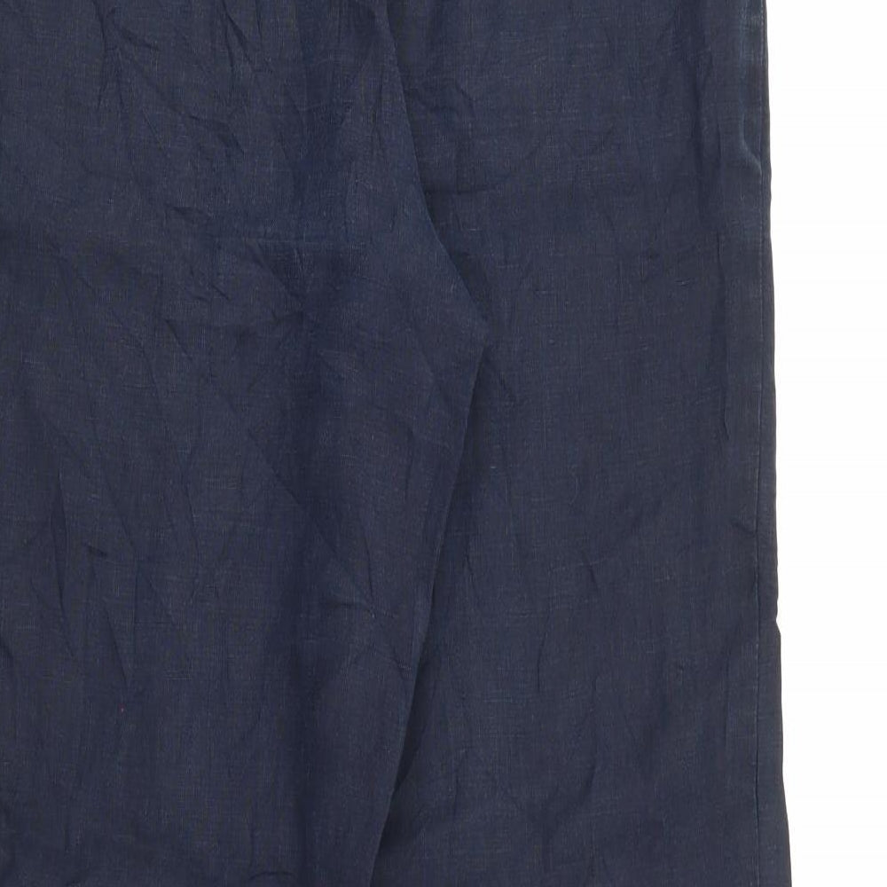 Liz Claiborne Womens Blue  Linen Trousers  Size 8 L27 in Regular Zip