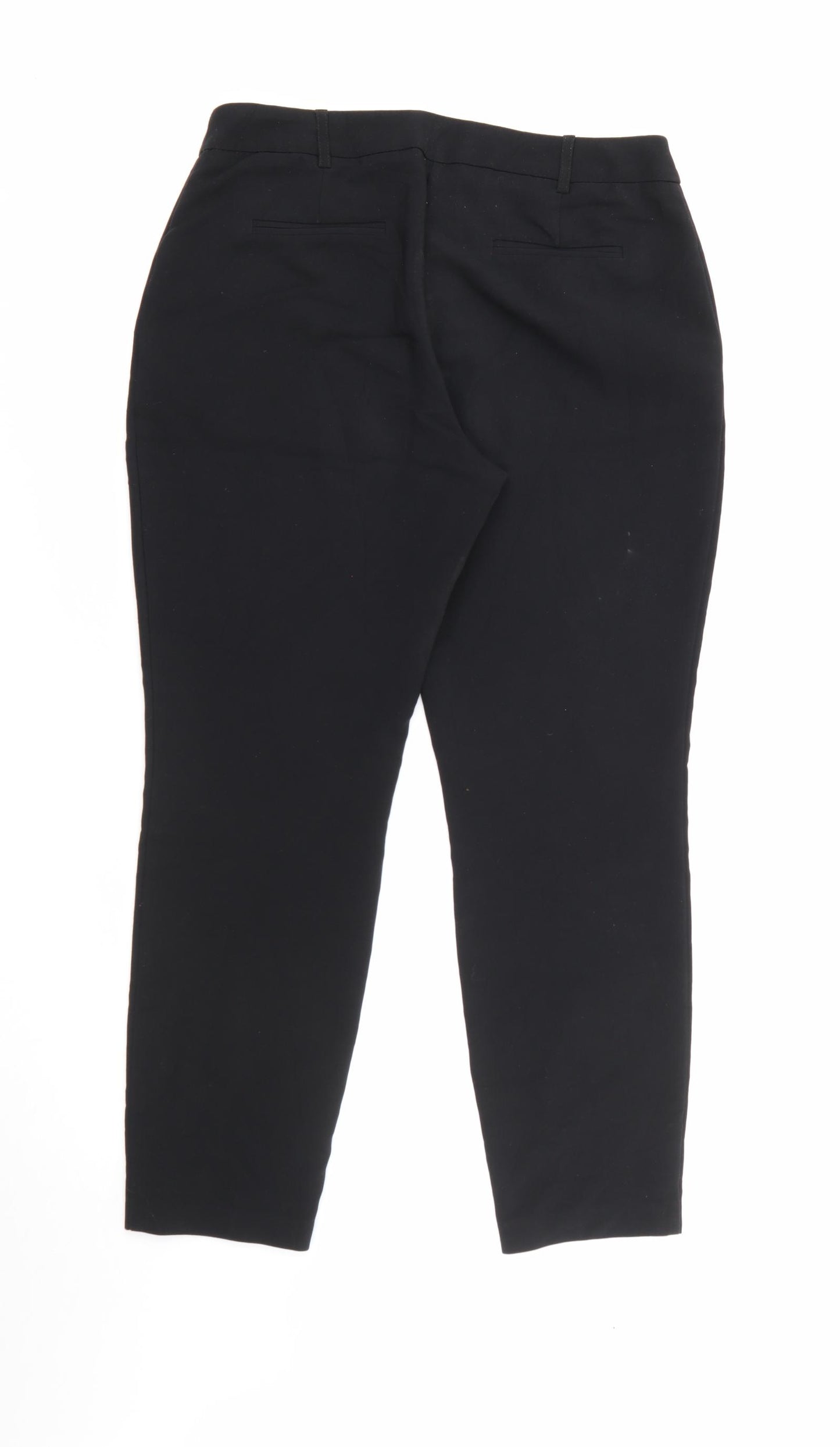 Wallis Womens Black  Polyester Trousers  Size 12 L26 in Regular Zip