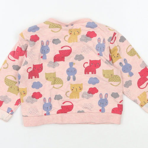 Nutmeg Girls Pink  100% Cotton Basic Casual Size 6-9 Months Round Neck Pullover