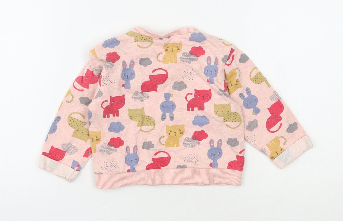 Nutmeg Girls Pink  100% Cotton Basic Casual Size 6-9 Months Round Neck Pullover
