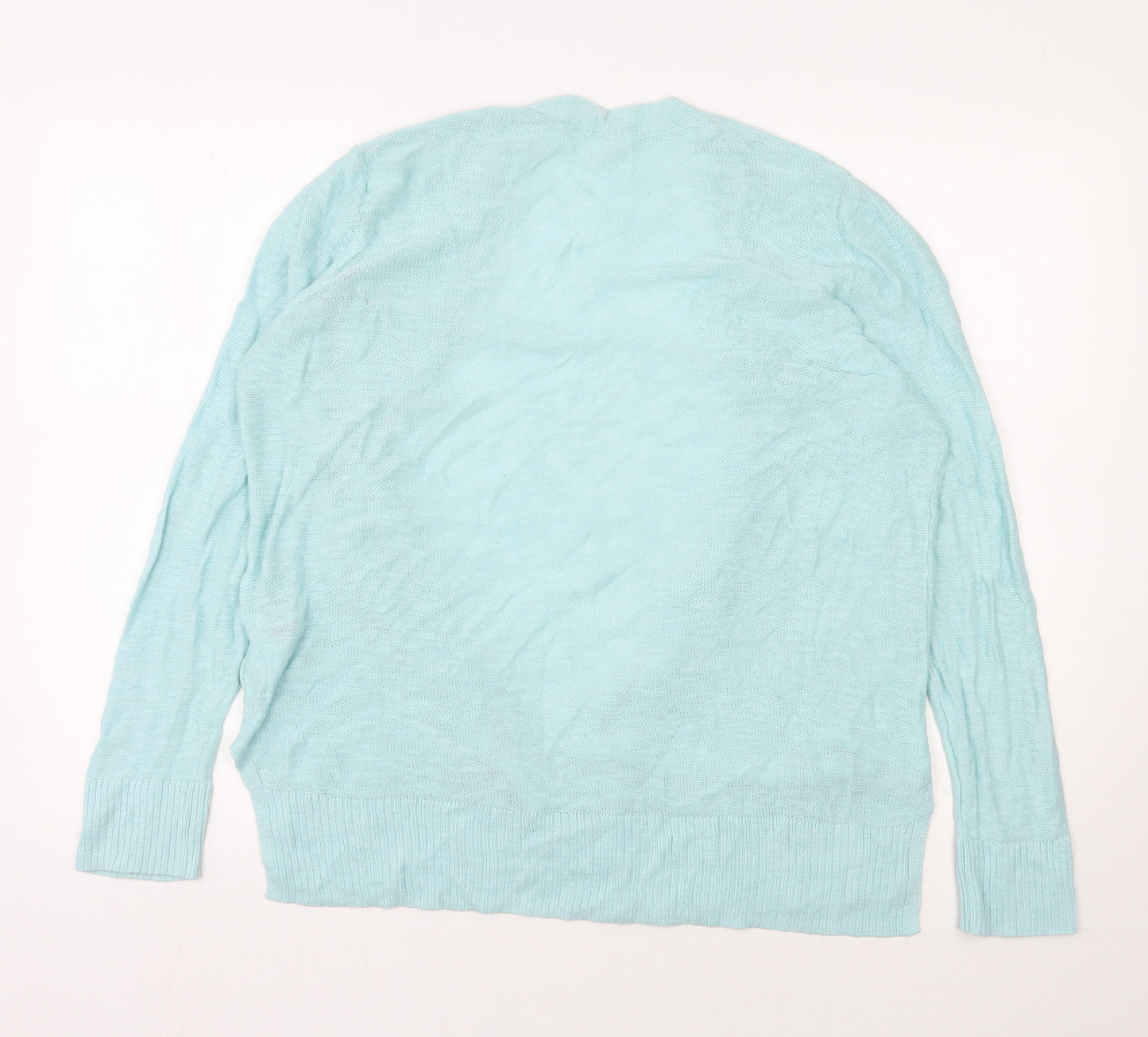 Gap Womens Blue V-Neck  Cotton Cardigan Jumper Size L