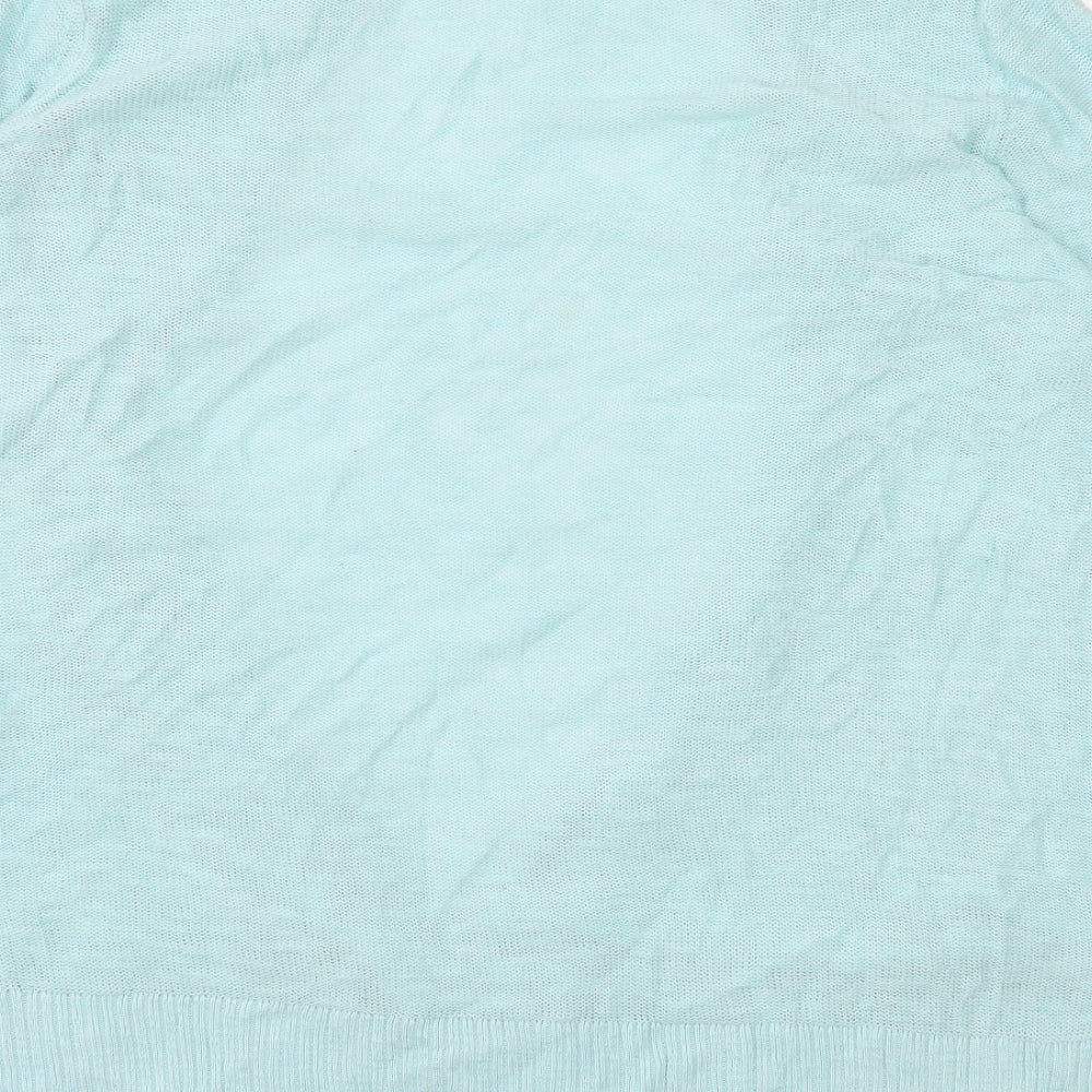 Gap Womens Blue V-Neck  Cotton Cardigan Jumper Size L