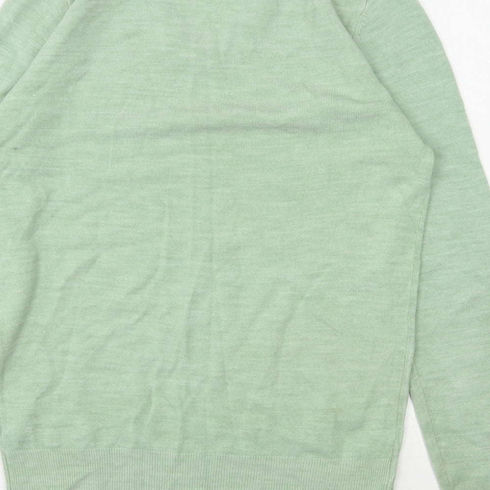 Cedar Wood State Mens Green V-Neck  Acrylic Pullover Jumper Size M