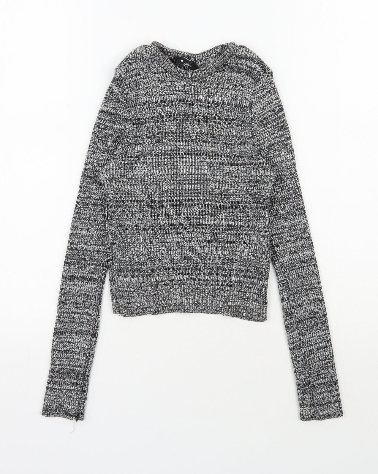 New Look Girls Grey Round Neck  Cotton Pullover Jumper Size 9 Years  Pullover