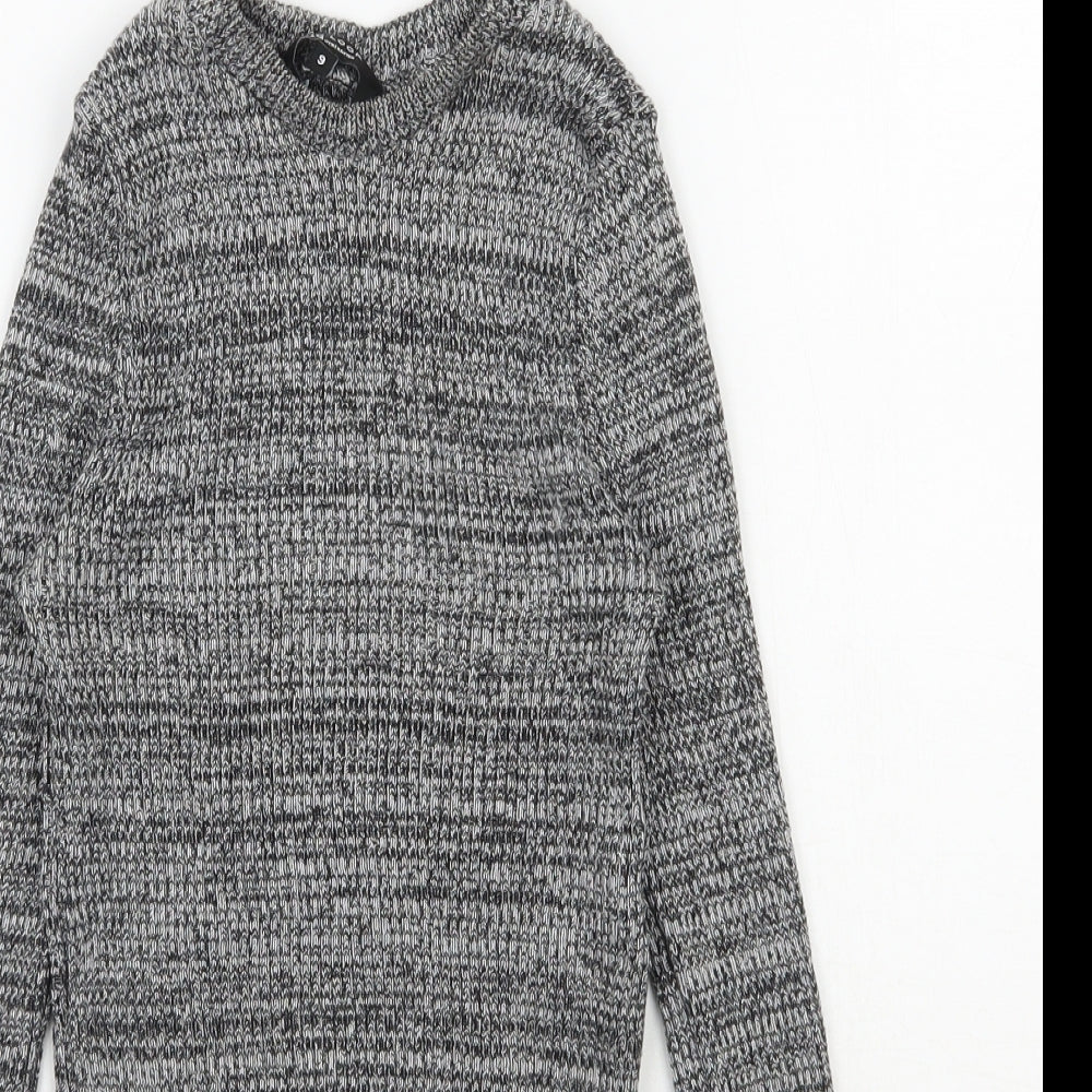 New Look Girls Grey Round Neck  Cotton Pullover Jumper Size 9 Years  Pullover
