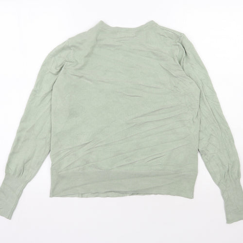 Primark Womens Green Round Neck  Viscose Cardigan Jumper Size 12