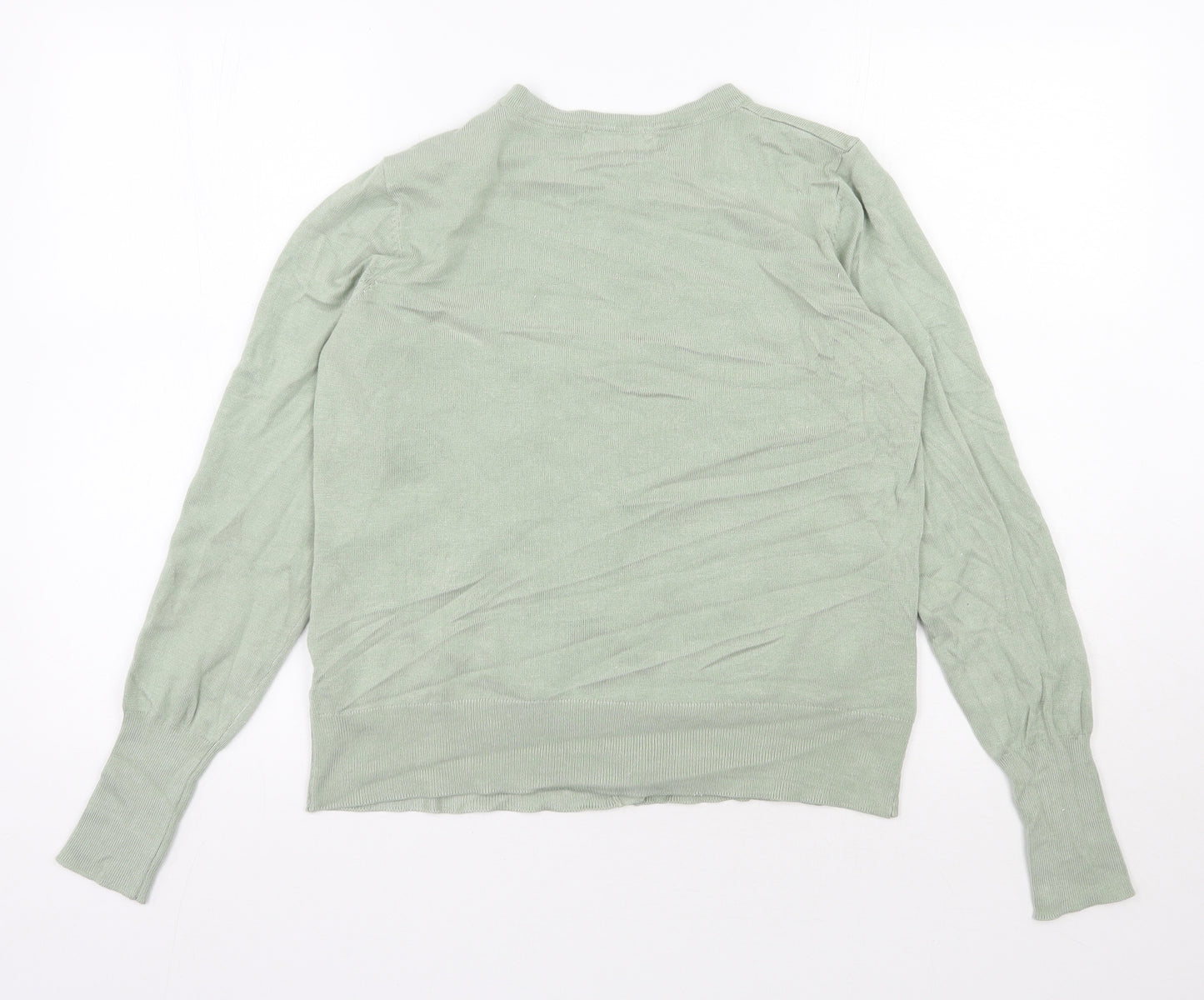 Primark Womens Green Round Neck  Viscose Cardigan Jumper Size 12