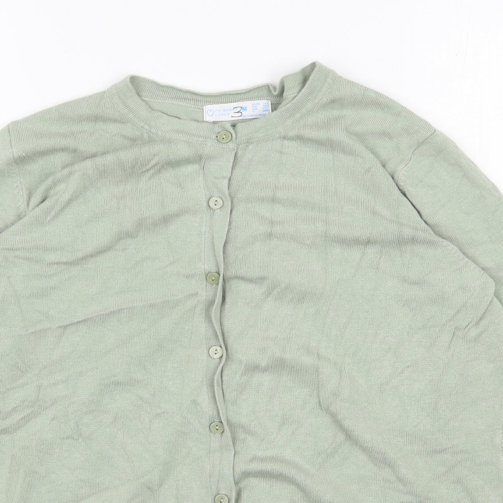 Primark Womens Green Round Neck  Viscose Cardigan Jumper Size 12