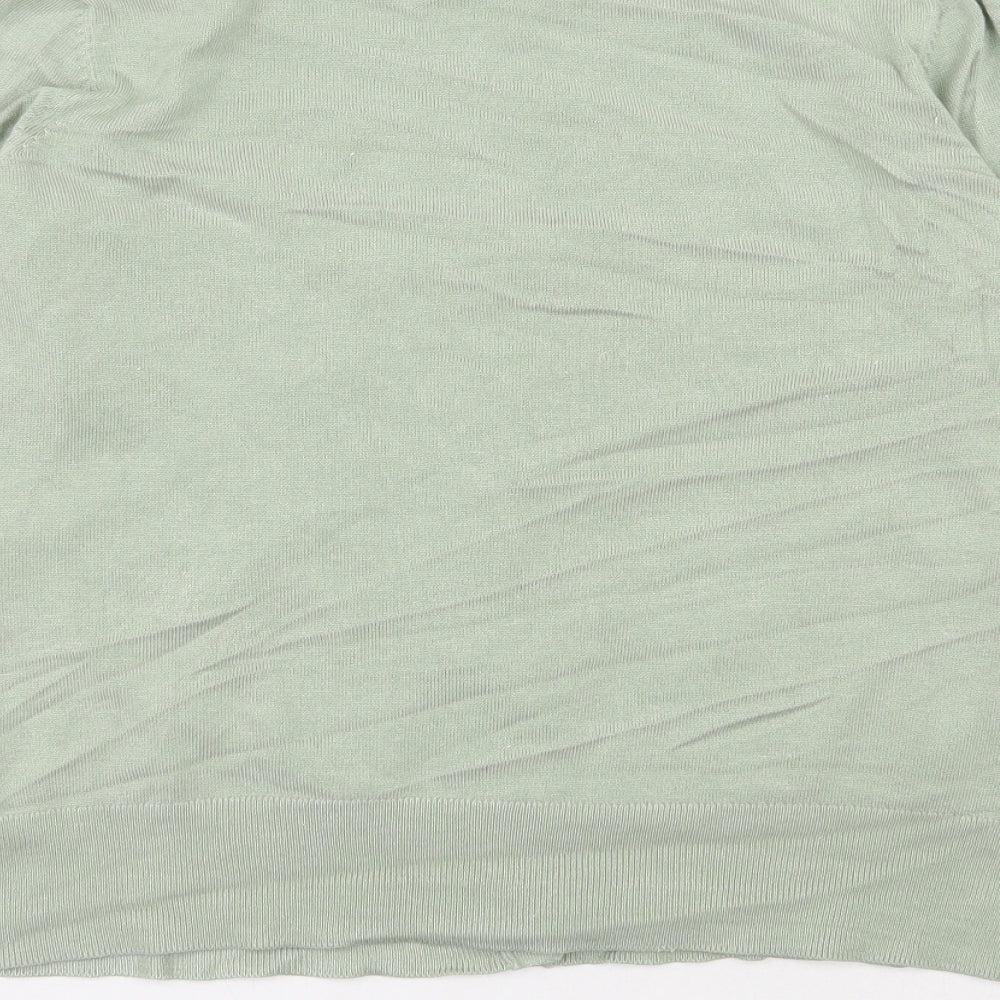 Primark Womens Green Round Neck  Viscose Cardigan Jumper Size 12
