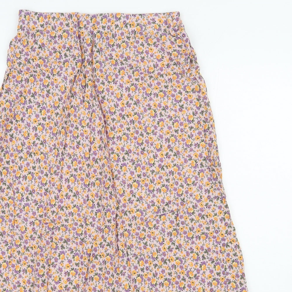 New Look Womens Multicoloured Floral Viscose A-Line Skirt Size 8