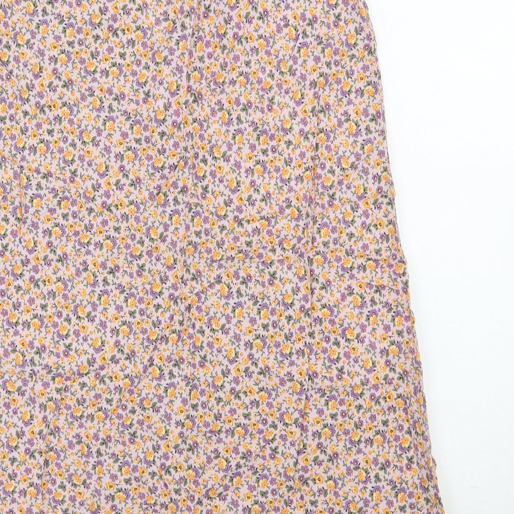 New Look Womens Multicoloured Floral Viscose A-Line Skirt Size 8