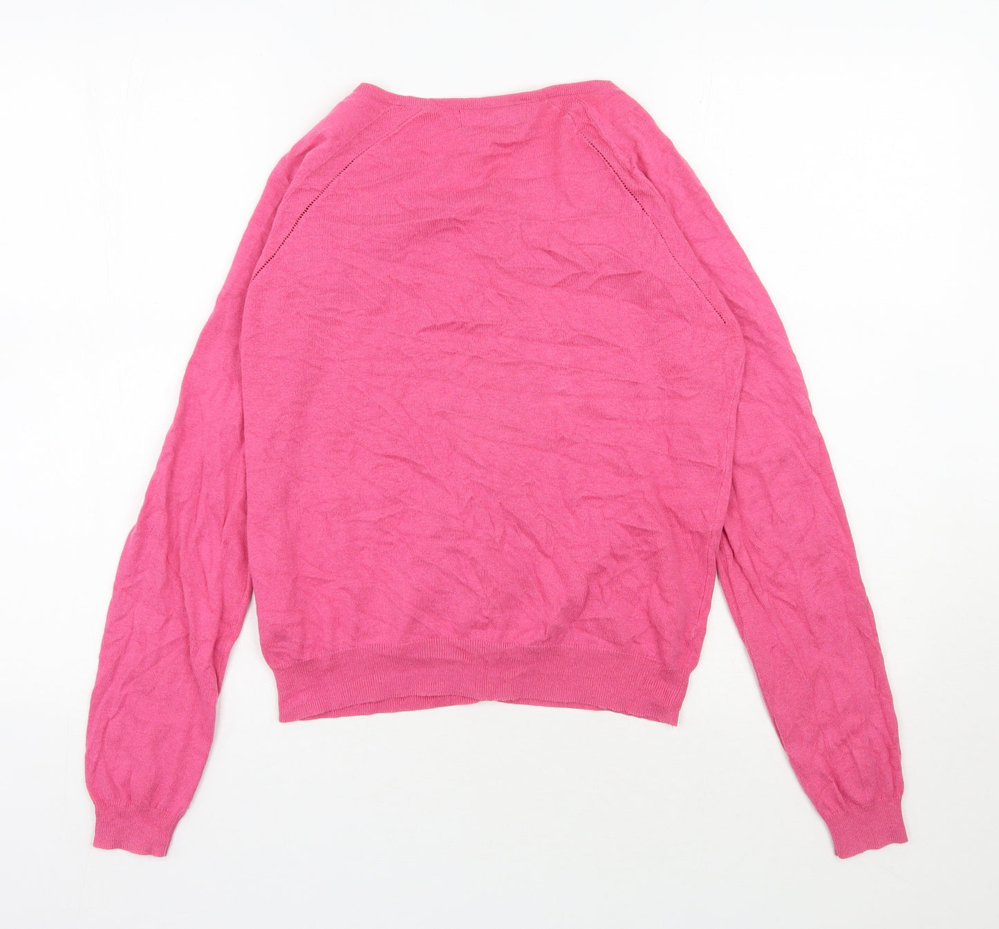 NEXT Womens Pink Scoop Neck  Cotton Cardigan Jumper Size 10