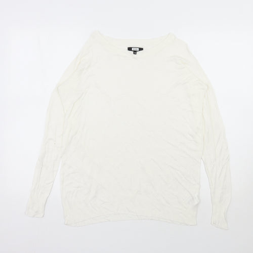 Bikbok Womens Ivory Round Neck  Viscose Pullover Jumper Size XS