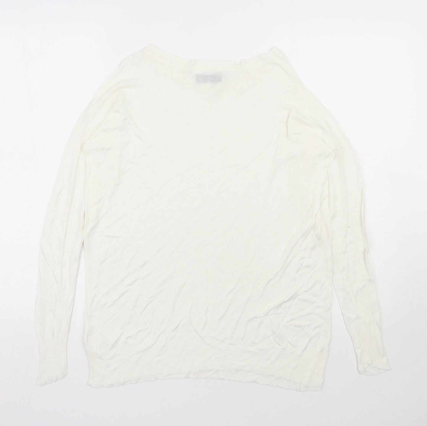 Bikbok Womens Ivory Round Neck  Viscose Pullover Jumper Size XS