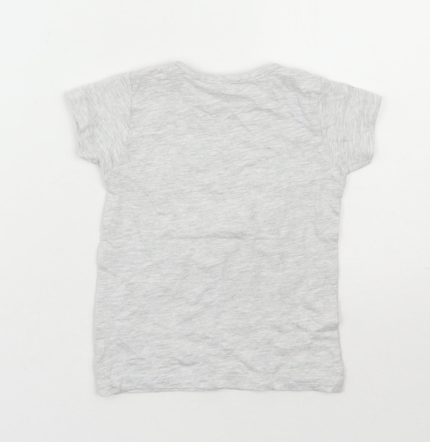 Primark Girls Grey  Cotton Basic T-Shirt Size 12-18 Months Round Neck Pullover