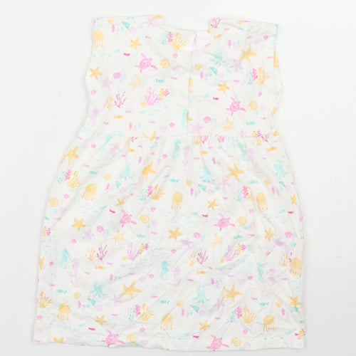 George Girls White  100% Cotton A-Line  Size 12-18 Months  Round Neck Pullover
