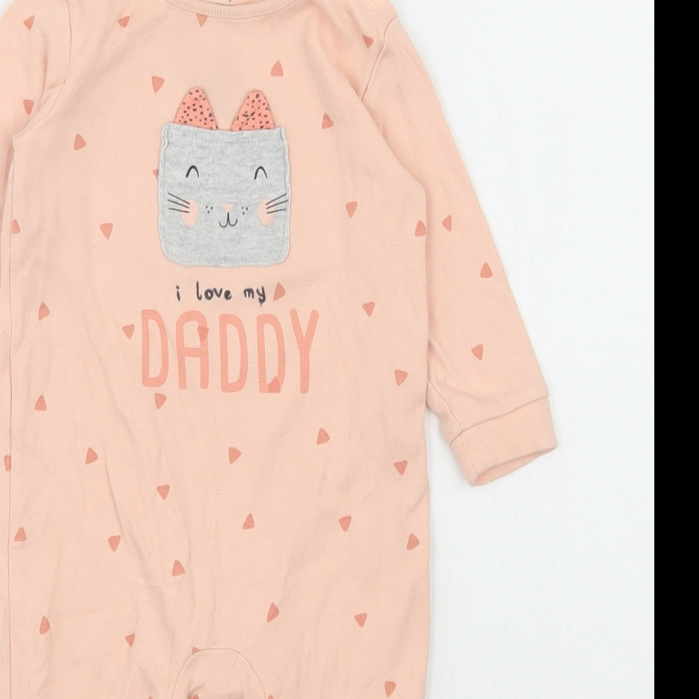 NEXT Boys Pink  100% Cotton Babygrow One-Piece Size 6-9 Months  Snap - I love my Daddy