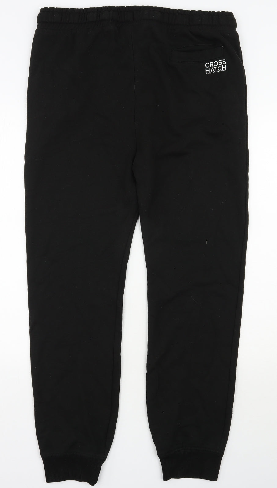 Crosshatch Mens Black  Cotton Sweatpants Trousers Size XL L29 in Regular Drawstring