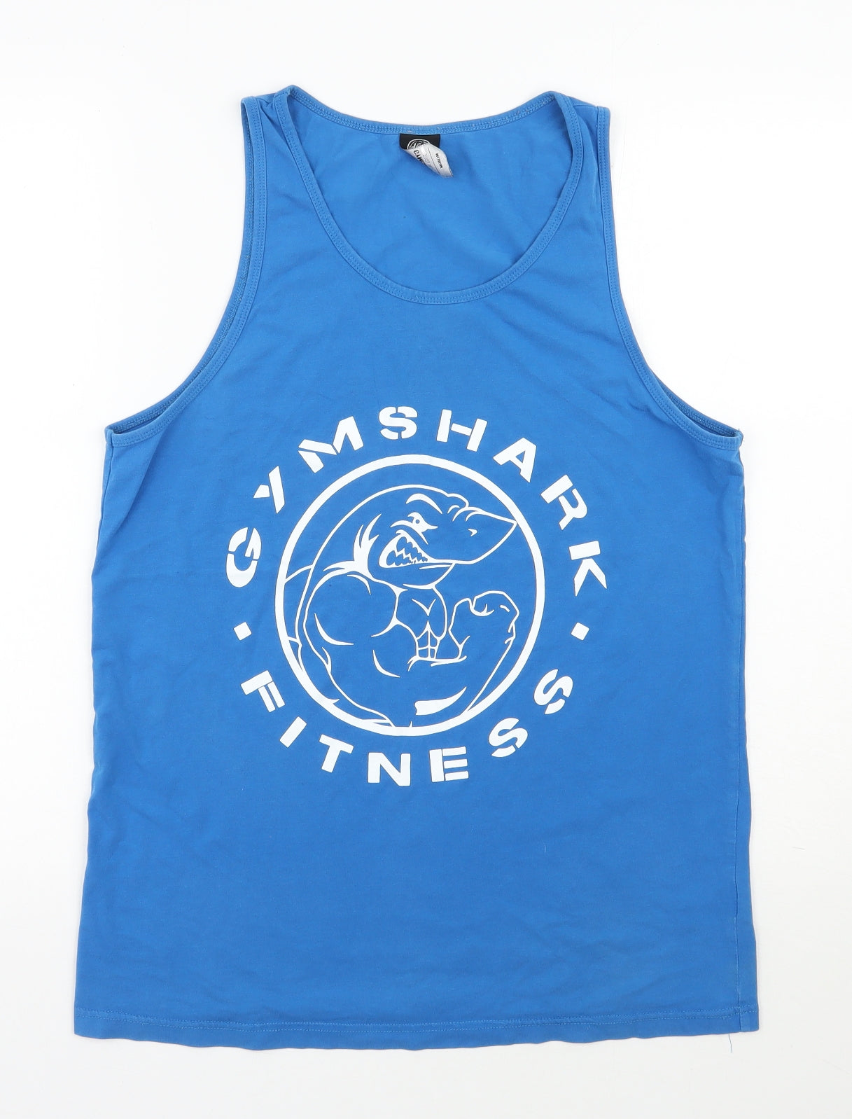 Gymshark Mens Blue  Cotton Basic Tank Size M Scoop Neck Pullover